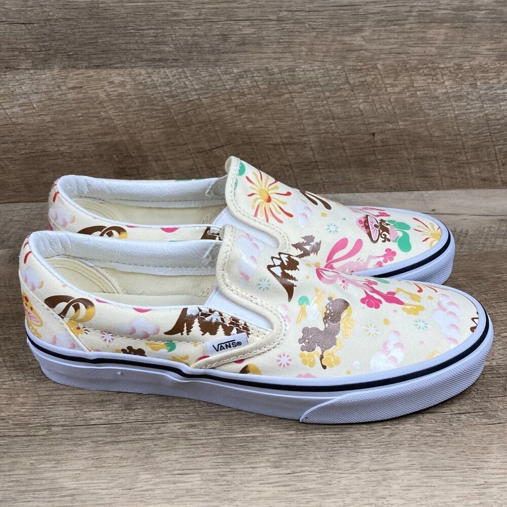 VANS Classic Slip On Get Outdoors Classic White Canvas Shoes Womens 9.5 NEW - Picture 3 of 10